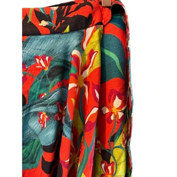 INC women’s Tropical Floral Print Waist Midi Skirt Size M - Picture 4 of 5